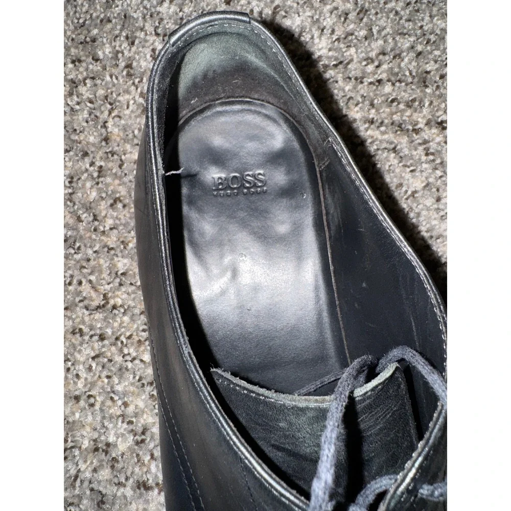 Hugo Boss Black Leather Sz 11.5 Mens‎ Oxford Dress Shoes